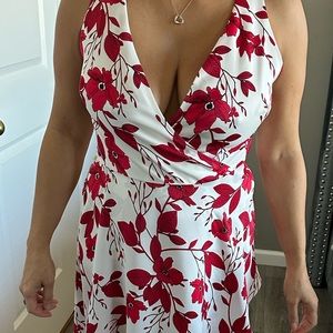 Red and white Banana Republic flirty dress